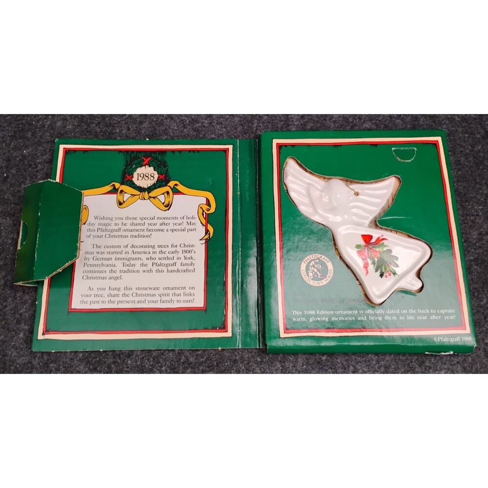 VTG Pfaltzgraff Stoneware Angel Ornament 1988 Season’s Greetings Christmas Decor